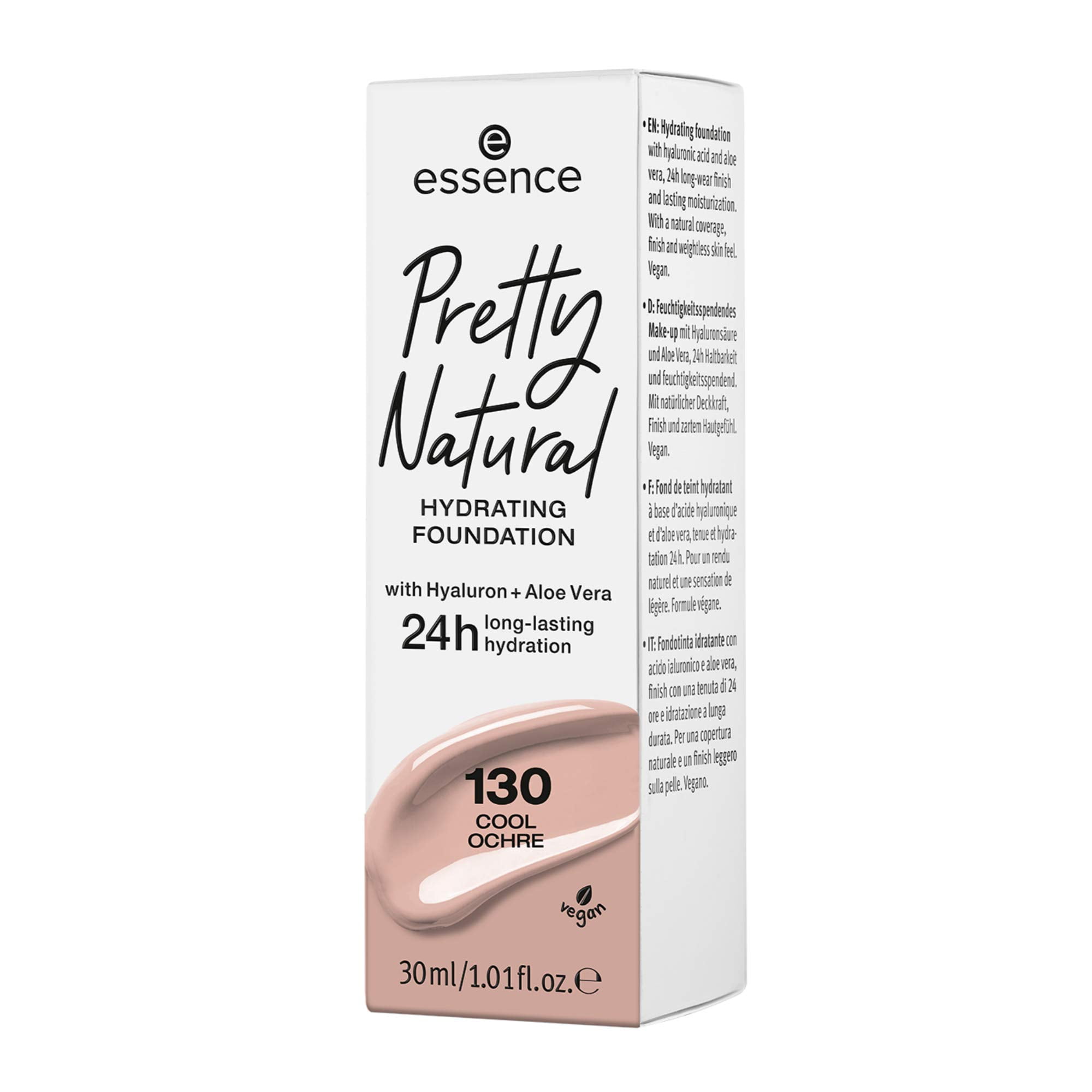 Pretty Coverage Hyaluronic a Oil Hydrating Natural Buildable Medium w/ - Vera Formulated for Skin Acid Alcohol Free Parabens, Cruelty Look Made Gluten, | essence Foundation w/o & Aloe Vegan Natural & &