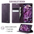 thumbnail image 3 of CaseMe Calf Leather Lining Microfibre Wallet Case for Samsung Galaxy A17 6.7-inch with RFID Blocking,Magnetic Closure,Card Slots,Cash Slot,Kickstand,Shockproof Flip Folio Protective Phone Case,Purple, 3 of 10