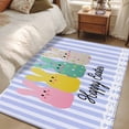 thumbnail image 4 of Hallway Runner Rugs 2.7x5 Ft, Easter Purple Striped Non Slip Area Rugs for Kitchen Bedroom Entryway, Spring Colorful Bunny Polka Dot Washable Carpet Runner Rug Floor Mats for Bedroom Home Decor, 4 of 8