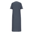 thumbnail image 5 of Gspmoly Robes Décontractées pour Femmes, Mode Femmes Été Décontracté Uni Col en V Manches Courtes Longue Robe Robes Formelles pour Femmes Articles en Liquidation, 5 of 5
