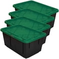 thumbnail image 1 of Caja de Plástico Almacenamiento BoxUpGreen 4Pzas 102 Lt 77x52x38cm Apilable Polietileno Color Negro/Verde., 1 of 1