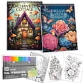 thumbnail image 1 of Libro para colorear Polyone para adultos con 24 rotuladores de colores, paquete de 2, 1 of 7