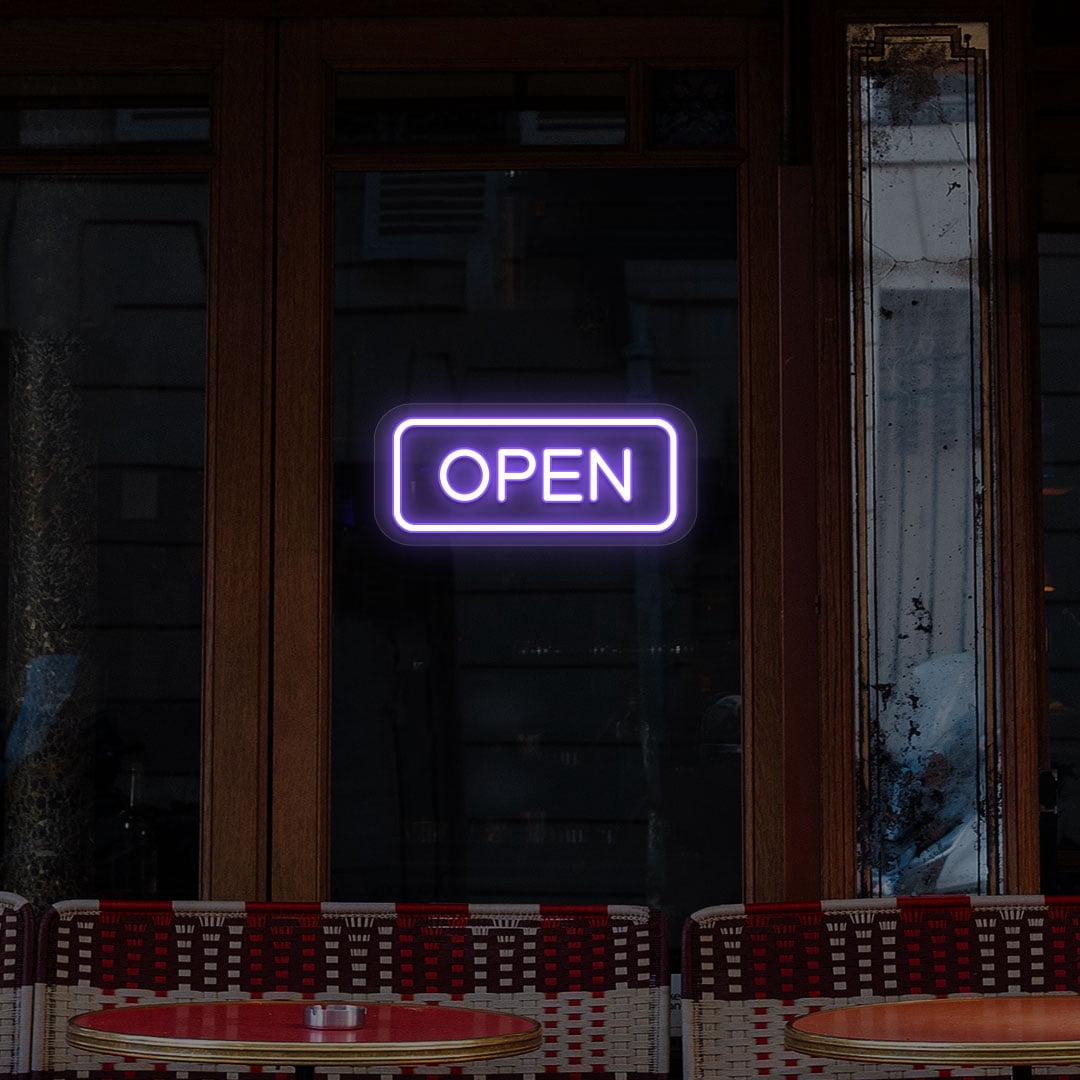 Open Sign Rectangle Shape (Pink, 16"(W)x7"(H))