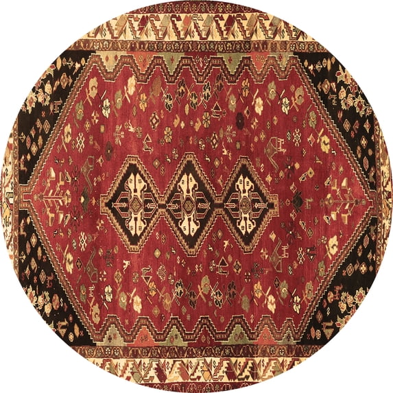 Ahgly Company Indoor Round Persian Brown Traditional Area Rugs, 5' Round