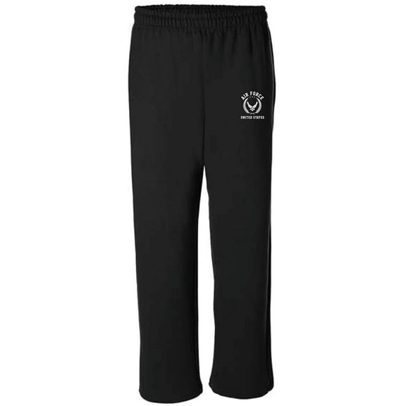 Air Force White Crest Open Bottom Sweatpants with white print