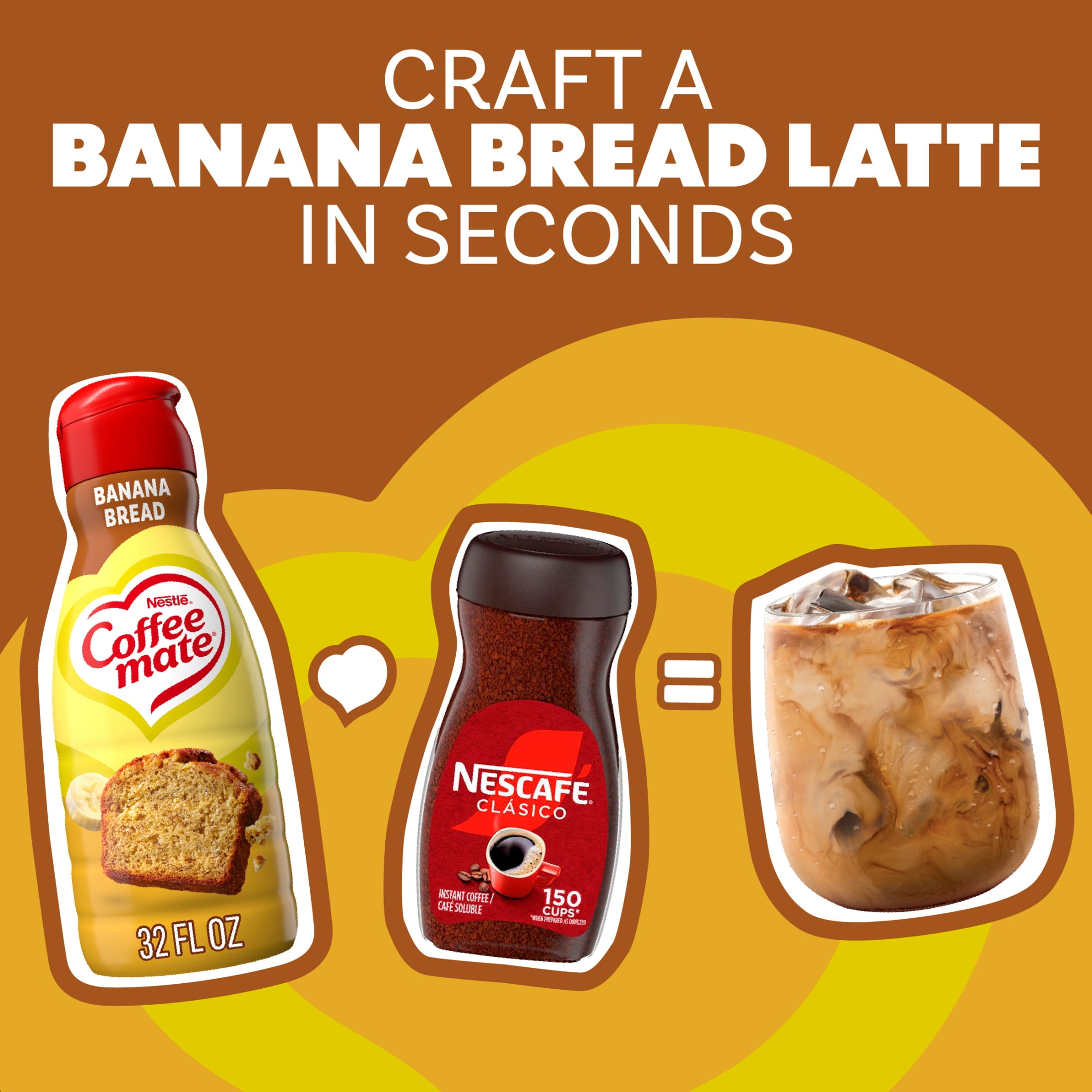 Coffee mate Banana Bread Flavored Creamer, Liquid Coffee Creamer Non Dairy, Iced Coffee Creamer 32 fl oz