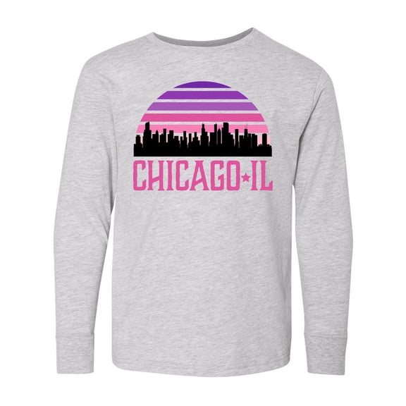 Inktastic Chicago Gifts Souvenirs for Kids Long Sleeve Youth T-Shirt