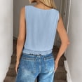 thumbnail image 3 of LWavelet Ruched Waist Sleeveless Tank Top Women Daily Casual Comfortable Stylish Tops Sky Blue S, 3 of 4