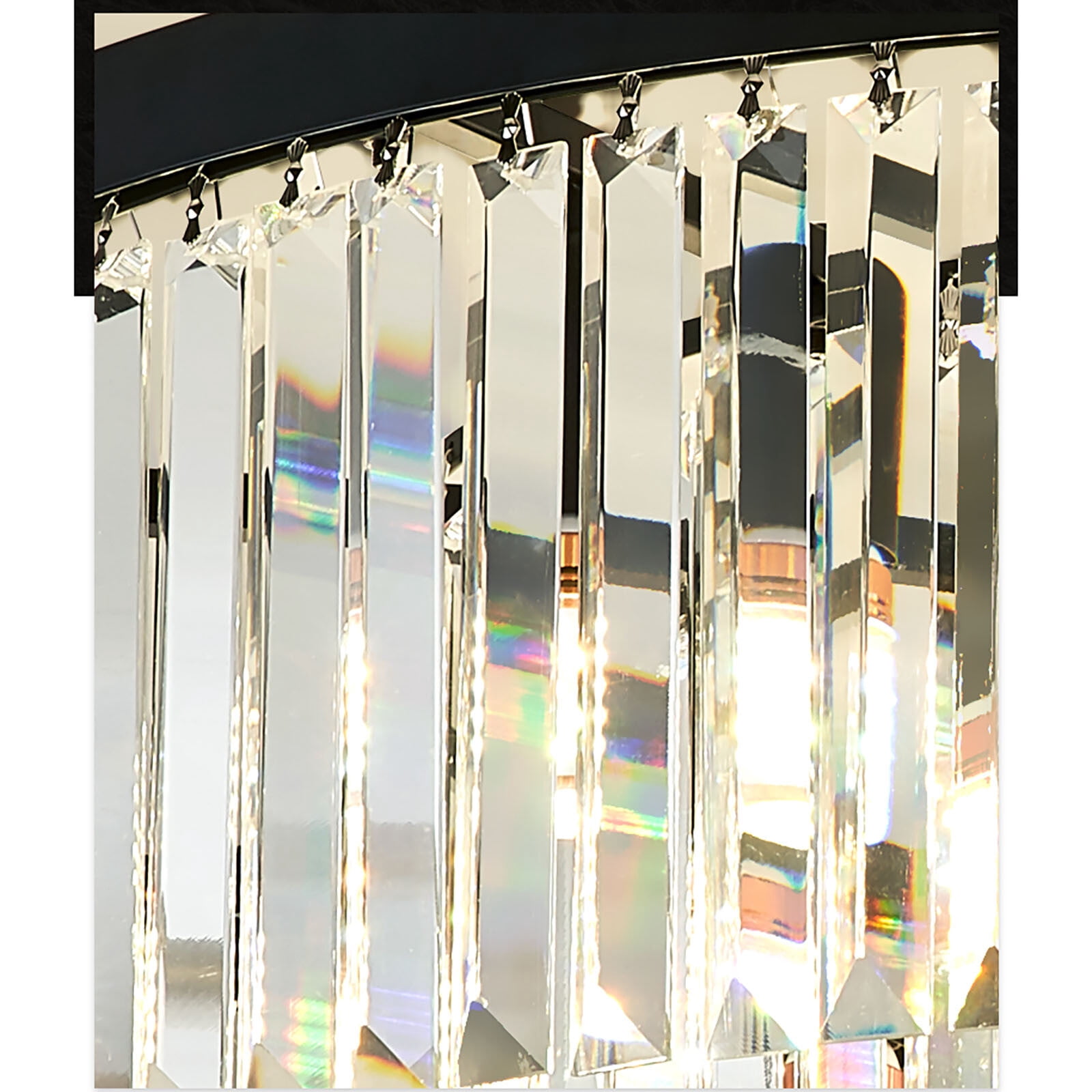 DENEST 23.6" Modern Crystal Chandelier Ceiling Light Fixture for Home & Office