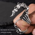 thumbnail image 3 of Anillo abierto ajustable con articulación de nudillos de escorpión vintage para dedo completo, accesorios para disfraz de Halloween y cosplay, joyería, 3 of 9
