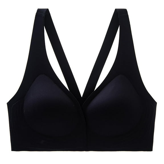 Women's Seamless Push Up Bra Front Closure Sports Enhances Cleavage Smoothing Comfortable Jelly Strip Back Support