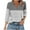 Gray, variant on RongHuan 3/4 Length Sleeve Womens Tops V Neck Shirts for Women Fashion Color Block Striped T-Shirt
