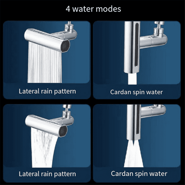 4-IN-1 Multifunctional Kitchen Sink Waterfall Faucet,Splash-Proof