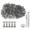 thumbnail image 1 of Unique Bargains 100 Sets Leather Rivets 10 x 6mm Metal with 3 Setter Tools, Gunmetal, 1 of 7
