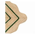 thumbnail image 5 of Wave Scalloped Natural Jute Rug, Handmade Boho Farmhouse Braided Eco-Friendly Indoor Carpet for Living Room, Bedroom, Hallway, Green, 2 X 6 FT, 5 of 5