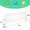 thumbnail image 2 of Barra de cama UPGOGO plegable para niños pequeños, protector de seguridad para bebés de 71 cm, 2 of 7