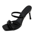 thumbnail image 2 of Lenago Women's Strappy High Heel Mules Open Toe Slingback Sandals with Ankle Strap Thin Stiletto Heel Slip-On Pumps Elegant Party Dress Shoes Black 7.5, 2 of 9