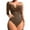 505_Brown, variant on Lroveb One Piece Swimsuits for Women Swimsuit Sexy Bikini Solid Color Stripes Conjoined High Waist Beach Suit Monokini Bathing Suit