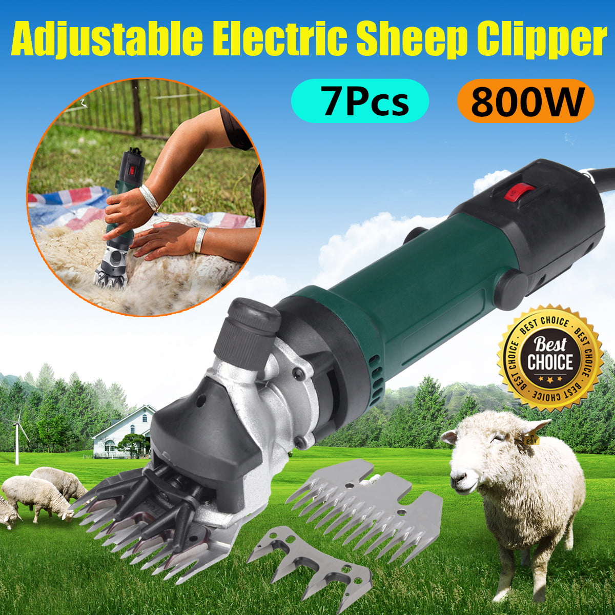 110/220V Electric Sheep Goat Shears Animal Pet Grooming Clipper Wool Scissor 