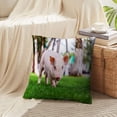 thumbnail image 4 of LALILO Throw Pillow Covers Small Cute Walking Grass Pig Piglet Cushion Cover 18" x 18", 4253 Pack, 4 of 6