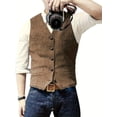 thumbnail image 4 of PENGX Stylish Men‘s Solid Color Formal Suit Vest - Vests for Party  Wedding  Prom  and Special Occasions - Adjustable Waistcoat with Classic Design and Comfortable Fit, 4 of 7