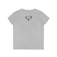 thumbnail image 2 of Blessed, Hand drawn, Heart & Cross, Christian Art on a Ladies V-Neck Shirt., 2 of 3