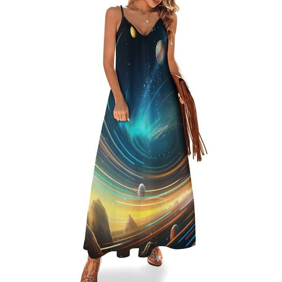 Galaxy Star Outer Space Sleeveless Dress Woman Fashion Long Dresses Women's Summer Suit Dress Summer 2025 Women