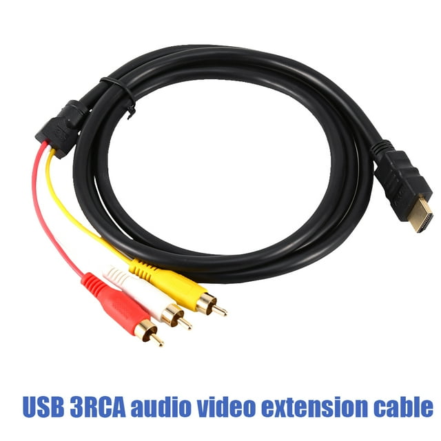 Cable adaptador convertidor de audio y vídeo HDMI macho a 3 RCA AV de 1,5 m y 1,5 pies HD 1080P