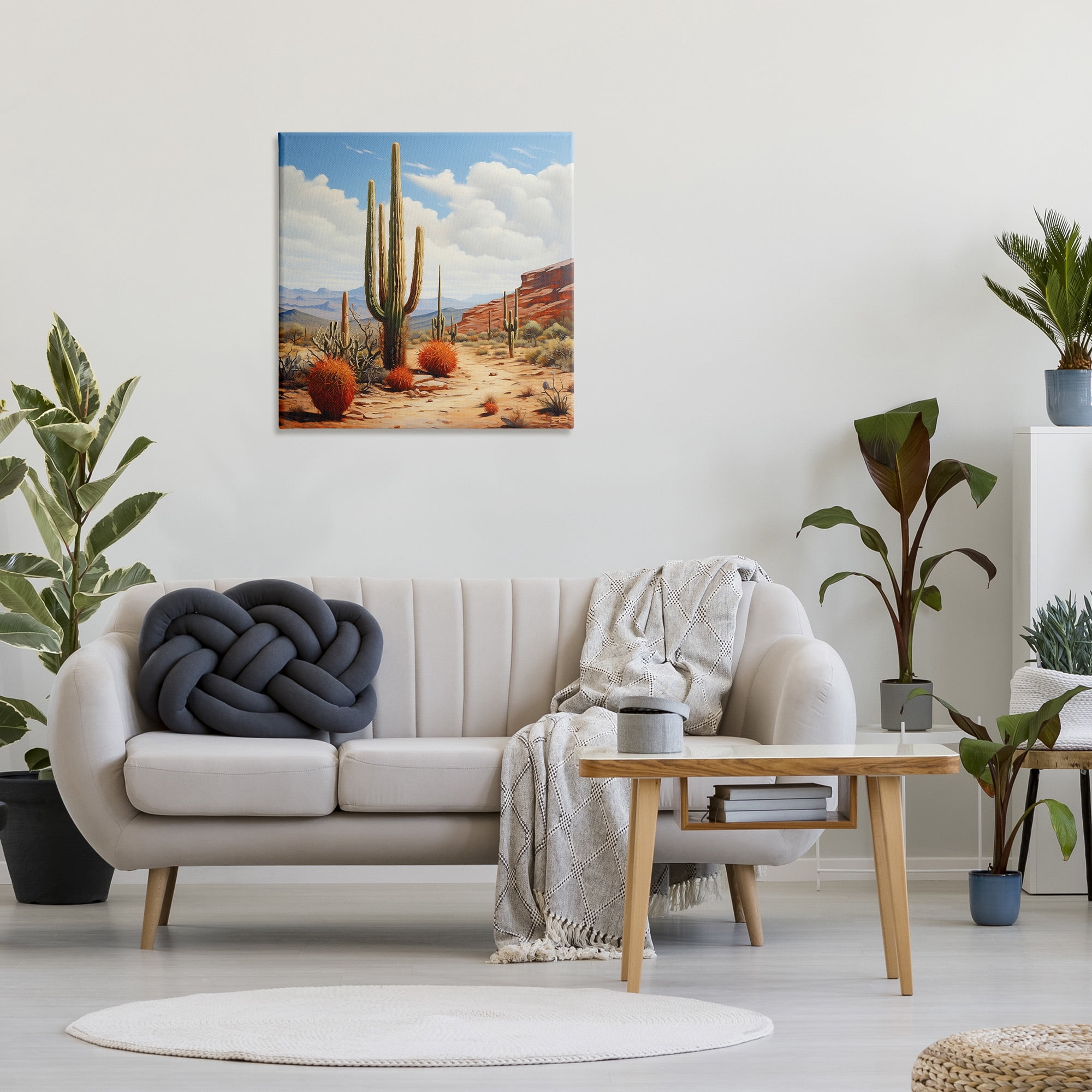 Stupell Industries Cloudy Desert Path Landscape Painting Gallery Wrapped Canvas Art Print Wall Art, 30 x 30