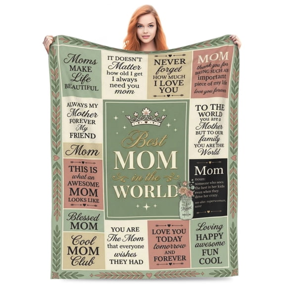 Mom Birthday Gifts, Mom Gifts, Birthday Gift for Mom, Gifts for Moms from Daughter or Son, Mama Mother Gifts, Best Mom Ever Gift, Valentine's Day and Mother's Day Blanket 50x40