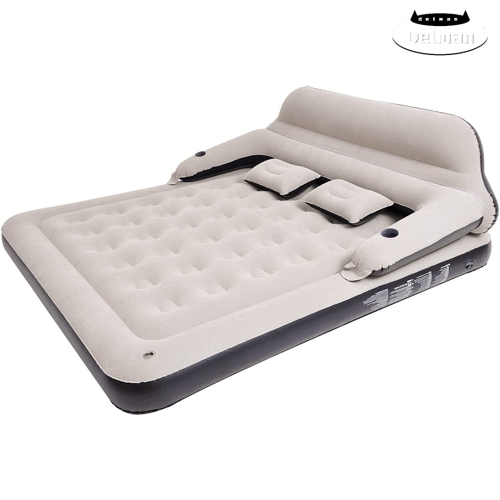 King Air Mattress Inflatable Sofa Bed with Adjustable Backrest Flocking Airbed