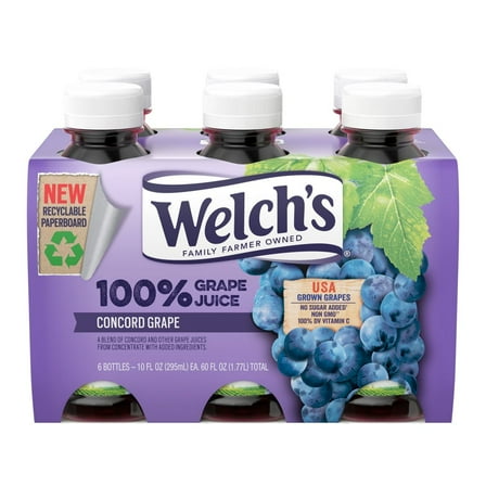 Welch's Concord Grape Juice - 6pk/10 fl oz Bottles - Pack of 2