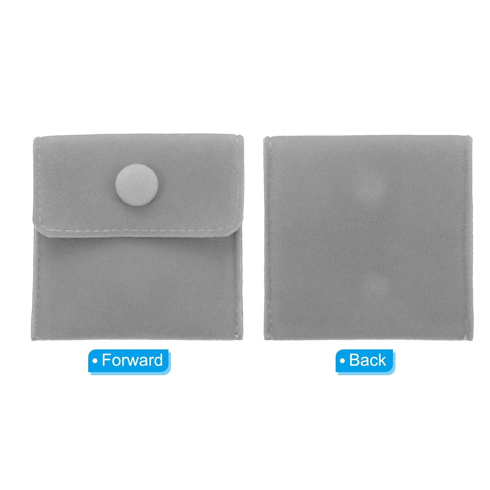 Unique Bargains 5 Pack Jewelry Pouches with Snap Velvet Storage Gray