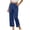 Dark Blue, variant on Women's Plus Size Everyday Denim Capris with Pockets Solid Color Straight Leg Loose Casual Cropped Pants