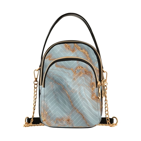 ALAZA Chain Crossbody Bags for Women Marble Pattern Shoulder Handbag Phone Purse