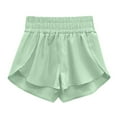 thumbnail image 4 of DuoJiaJ Womens Running Shorts Workout Elastic Waist Athletic Yoga Pants Sports Pants Women Workout Shorts Green XS, 4 of 5