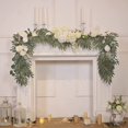 thumbnail image 3 of 10FT Eucalyptus and Willow Leaf Garland with White Flower, Handcrafted Wedding weetheart Table Centerpieces Head Table Decor Arch Backdrop Decorations for Wedding | White & Sage, 3 of 7