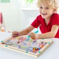 thumbnail image 4 of Juegos de clasificación de colores magnéticos Montessori, tablero de laberinto, bolígrafo, juegos de cuentas móviles, Control de madera, juego sensorial, juguetes educativos para niños, 4 of 6