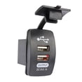 thumbnail image 3 of Riwesomey de coche Universal de 5V 3.1A, puertos USB duales a prueba de agua, adaptador automático, de teléfono a prueba de polvo para Bombillas para automóviles Rojo Riwesomey VI000934-02B, 3 of 6