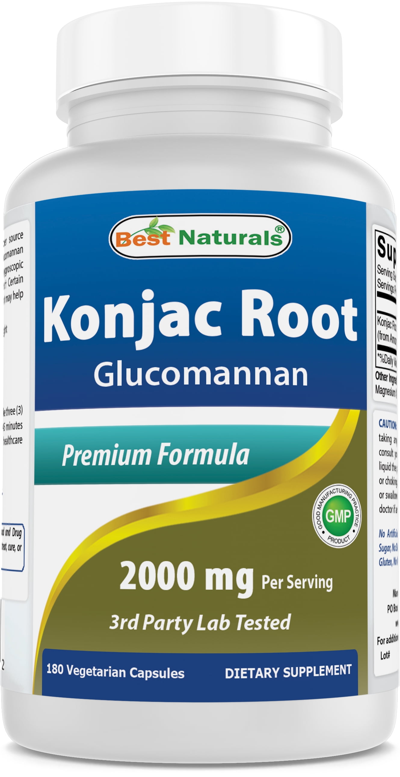 Best Naturals Konjac Root 2000 mg 180 Vegetarian Capsules