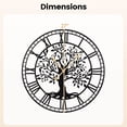 thumbnail image 3 of Costway Large Wall Clock, 27” Tree of Life Big Metal Clock, Non-Ticking Decorative Clock, 3 of 9