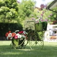 thumbnail image 4 of Tricycle Plant Stand Bicycle Planter, Iron Plant Stand Flower Pot Cart Holder Indoor Outdoor Home Garden Patio Decor, 27.5" x 9.8" x 18.5", 4 of 5