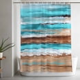 thumbnail image 4 of Abstract Gradient Beach Scene Shower Curtain for Bathroom, Turquoise Sea Wave Sandbeach Waterproof Shower Curtains Washable Quick Dry with Hooks Bathtub Curtains 72x72IN, 4 of 9