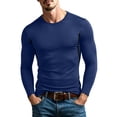 thumbnail image 2 of VgaVtl Long Sleeve Mens T Shirt Muscle Fall Winter Crew Neck Leisure Sports Gym Tops for Men Slim Solid, 2 of 8