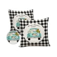 thumbnail image 2 of Outdoor Throw Pillow Cover Daisy and Sunflowers on Truck Waterproof Cushion Covers 2 Pack Black and White Buffalp Plaid Grid Pillow Cases Home Decoration for Patio Garden Couch Sofa, 2 of 7
