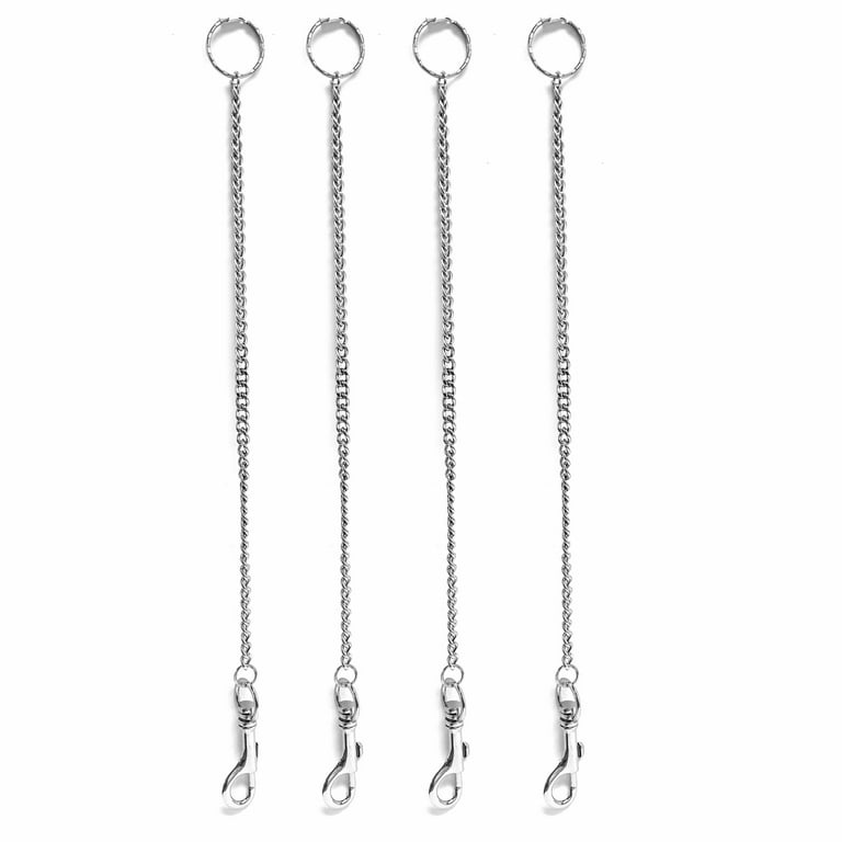 4 Pc Metal Chain Hook Key Rings 12L Keychain Snap Swivel Lobster Claw  Clasps 