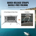 thumbnail image 4 of SKYSHALO 3 Bow Bimini Top Boat Cover Detachable Mesh Sides 600D with Frame 79"-84"W, 4 of 9