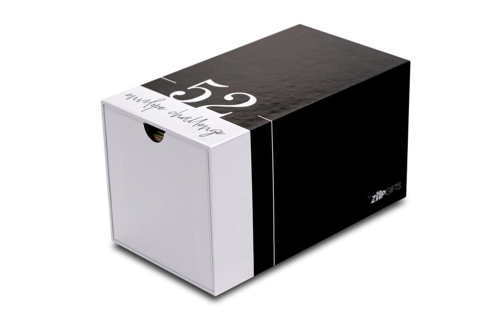 ZipGifts 52 Envelope $1,378 Money Saving Challenge Kit | 56 Premium Card Stock Cash Stuffing Envelopes w/Clear Plastic Windows, $ Stickers, 3 Goal/Mark-off Sheets, & Drawer Box (Dots & Lines)
