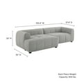 thumbnail image 3 of Liana Left-Facing Upholstered Fabric Modular Sofa with Chaise in Pewter, 3 of 8