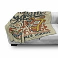 thumbnail image 2 of Vintage Trucks Soft Flannel Fleece Blanket, Grunge Style Poster Design Gasoline Station Garage Service Themed, Cozy Plush for Indoor and Outdoor Use, 50" x 60", Champagne Multicolor, by Ambesonne, 2 of 5
